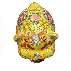 Vintage Pottery  Hand Painted Ceramic Piggy Bank